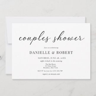 Convites Classic Elegant Script Couples Bridal Shower