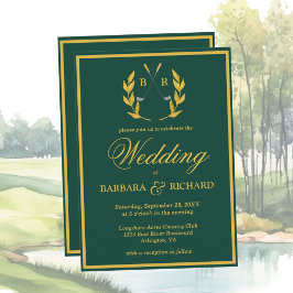 Convites Classic Elegant w/Details Golf Theme Wedding