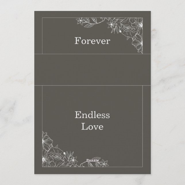 Convites Classic Elegant Wedding Invitation | Modern (Verso)