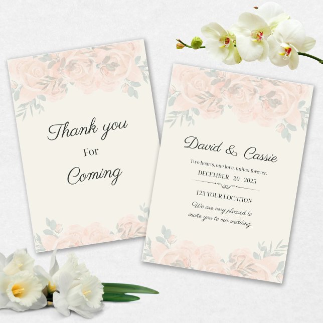 Convites Classic Floral Wedding Invitation (Criador carregado)