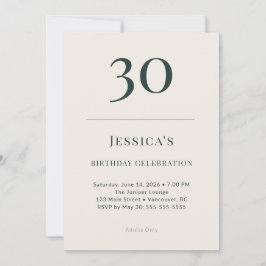 Convites Classic Forest & Linen 30th Birthday Celebration