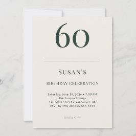 Convites Classic Forest & Linen 60th Birthday Celebration