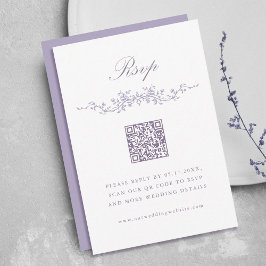 Convites Classic French Lavender Floral Border Wedding RSVP