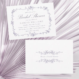 Convites Classic French Victorian Lavender Bridal Shower