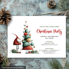 Convites Classic Funny Santa Red Green Holiday Invitation