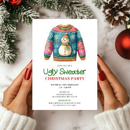 Convites Classic Funny Ugly Sweater Xmas Party Invite