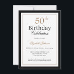Convites Classic Gold Black 50th Birthday Party<br><div class="desc">Classic Gold Black 50th Birthday Party Invitation</div>