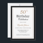 Convites Classic Gold Black 50th Birthday Party<br><div class="desc">Classic Gold Black 50th Birthday Party Invitation</div>