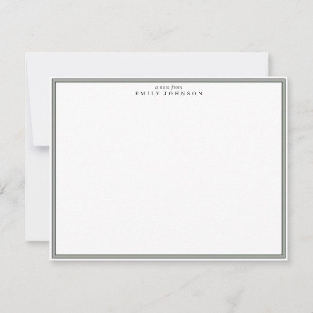 Convites Classic Gray Frame Note Card (Frente)