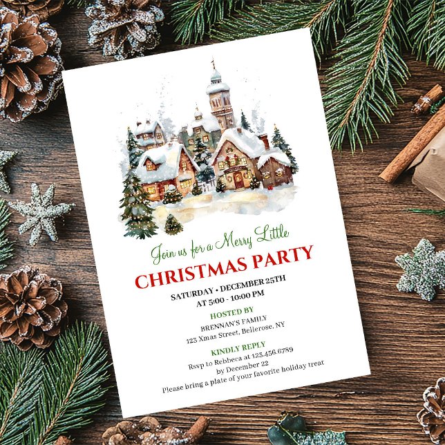 Convites Classic holiday scene Christmas party invitation (Classic holiday scene Christmas party invitation

)