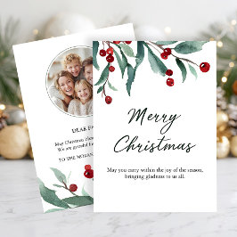 Convites Classic Merry Christmas Card with Warm Winter Wish