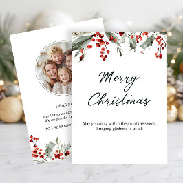 Convites Classic Merry Christmas Card with Warm Winter Wish