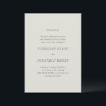 Convites Classic Minimalist Beige Parent Name Wedding<br><div class="desc">This wedding invitation features classic formal wording with a clean layout and soft neutral tones. The timeless design is perfect for black tie weddings, hotel venues, or traditional ceremonies. The refined typography keeps the focus on your names and event details while creating an elegant first impression. Personalize the wording, names,...</div>