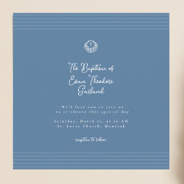 Convites Classic modern deep blue baptism Invitation