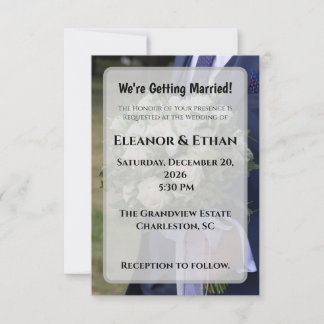 Convites Classic Photo Groom Holding Bouquet Wedding Invita