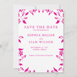 Convites Classic Pink Floral Save the Date Invitation