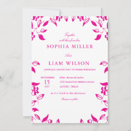 Convites Classic Pink Floral  Wedding Invitation