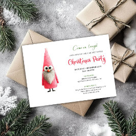 Convites Classic quirky pink santa holiday invitation