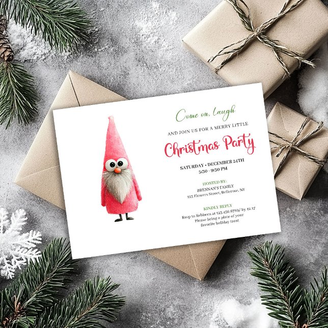 Convites Classic quirky pink santa holiday invitation (Classic quirky pink santa holiday invitation

)