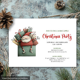 Convites Classic Red Green Funny Santa Christmas Invitation