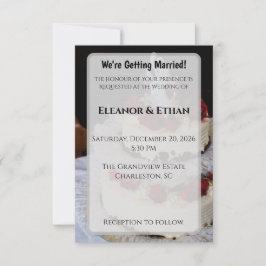 Convites Classic Red Rose Wedding Cake Topper Elegant 