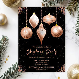 Convites Classic Rose Gold Ornaments Christmas Party