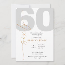 Convites Classic Simple Sixty Modern Adult Birthday