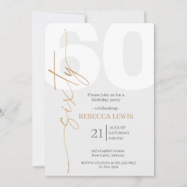 Convites Classic Simple Sixty Modern Adult Birthday
