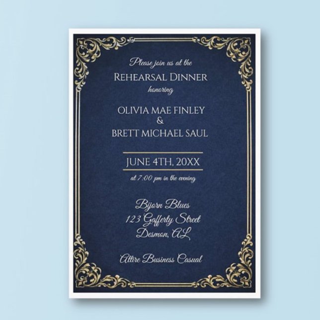 Convites Classic! Simplistic Rehearsal Dinner invitation (Criador carregado)