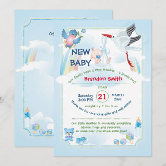 Convites Classic Stork Baby Shower Invitation