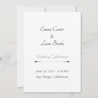 Convites Classic Typography Wedding Invitation