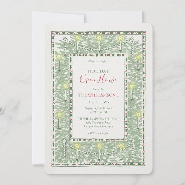 Convites Classic Vintage Christmas Open House (Frente)
