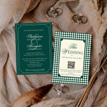 Classic Vintage Emerald Old Money QR Code Wedding