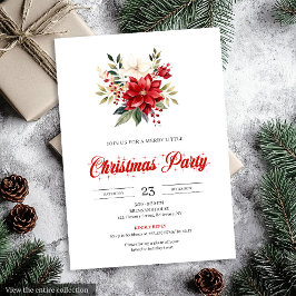 Convites Classic Watercolor Christmas Flowers Printable