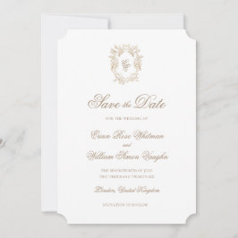 Convites Classic Wedding Crest Save The Date Invitation