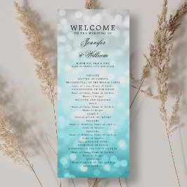 Convites Classic Wedding Program Beach Bokeh Lights
