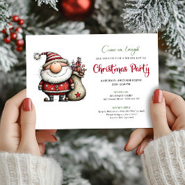 Convites Classic whimsical Santa Christmas party invitation