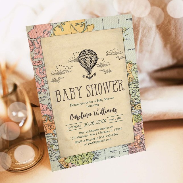 Convites Classic World Travel Baby Shower Invitation (Criador carregado)