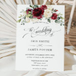 Convites Clássica Burgundy Ivory Floral Casamento<br><div class="desc">Este convite de casamento rústico apresenta um belo arranjo floral de cor d'água e marfim. Projetado para combinar com a nossa coleção de casamento Rustic Burgundy. Personalize-o com seus detalhes de forma fácil e rápida, basta pressionar o botão personalizar para reorganizar e formatar o estilo e a colocação do texto....</div>