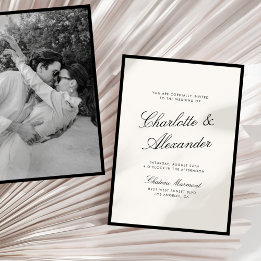 Convites Clássica Caligrafia Velho Casamento de Dinheiro