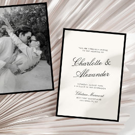 Convites Clássica Caligrafia Velho Casamento de Dinheiro