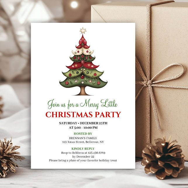 Convites Clássica e única celebração de Natal com árvore de (Classic unique Christmas tree holiday celebration)