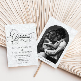 Convites Clássica Fotografia de Casamento com Caligrafia Ro