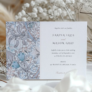 Convites Clássica Golden Lily Elegante Pastel Casamento Mor