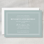 Convites Clássica idade personalizada de aniversário do 65º<br><div class="desc">Anuncie seu evento em estilo com este convite de festas elegante. Um design simples e chic com um layout formal, com uma borda de linha tripla, em conjunto com fontes na moda de serif e script. Todo o texto pode ser personalizado, para que você possa alterar o número de anos...</div>