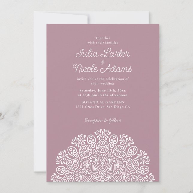 Convites Classical Ornate Art Deco Style Mandala Wedding (Frente)