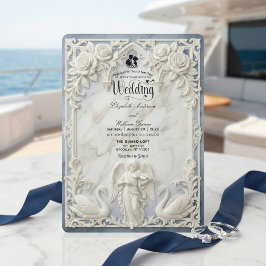 Convites Classical Rococo Arch Angel & Swans Wedding 