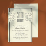 Convites Clássico Beige Adulto Beige Adulto Aniversário<br><div class="desc">Clássico convite para aniversário de 30 anos floral. Personalize facilmente adicionando os detalhes do seu partido. Imagem de pikisuperstarem Freepik</div>
