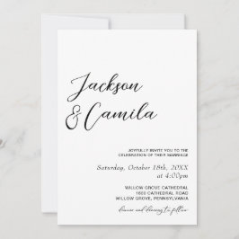 Convites Clássico Casamento de Inverno Foto Preto e Branco