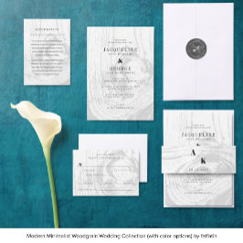 Convites Clássico Casamento de Inverno Rústico Moderno com